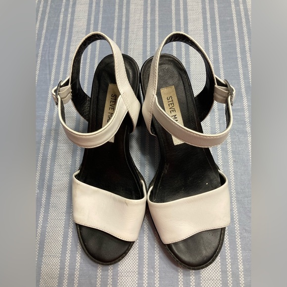 💛TODAY***$16***Steve Madden “Maurra” black and white chunky heels. - Picture 2 of 4